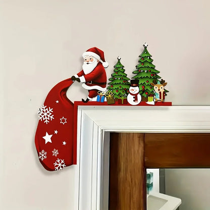 Kerstman Deurdecoratie Feestduo – Set van 2 Kerstfiguren