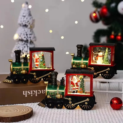 Kersttreinbol – Kerstdecoratie met LED-verlichting en Kerstman