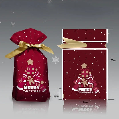 Kerstkabouter – Set van 5 Kerstcadeautasjes voor Snoep en Kleine Cadeaus
