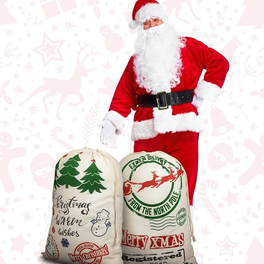 Kerstcadeauzak – Grote Kerstman Geschenkzak met Trekkoord