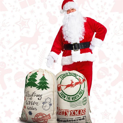 Kerstcadeauzak – Grote Kerstman Geschenkzak met Trekkoord