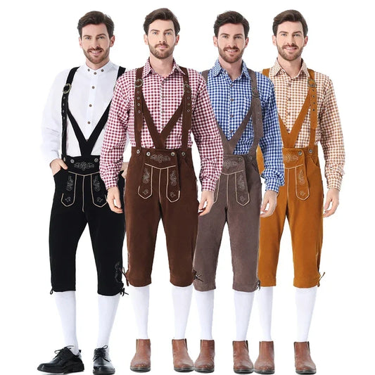 BeierseFeest Heren Oktoberfest Kostuumset met Bretels en Hoed