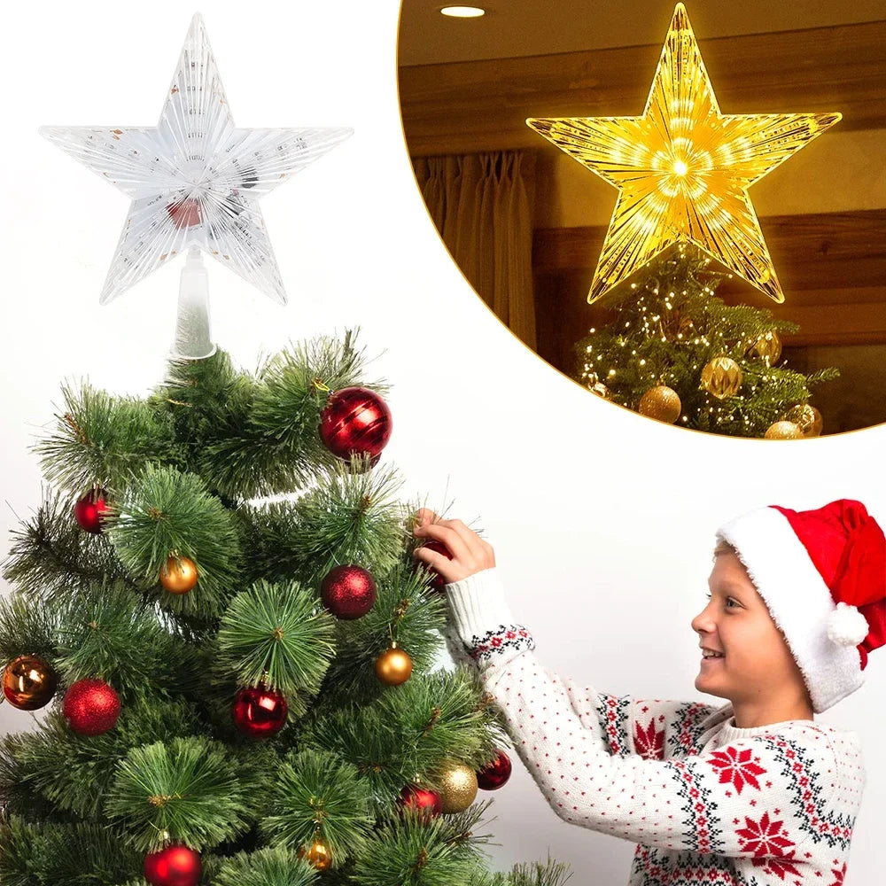 Sterrenstraling – LED Kerstster voor de Boomtop van 17 x 18 cm