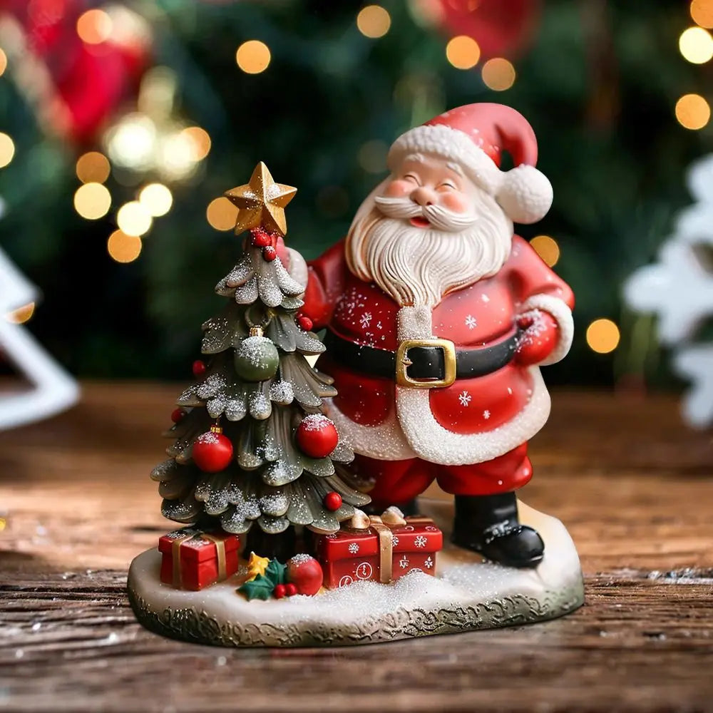 Noëlvaro – Kerstman Beeldje van Hars voor Kerstdecoratie 10 cm