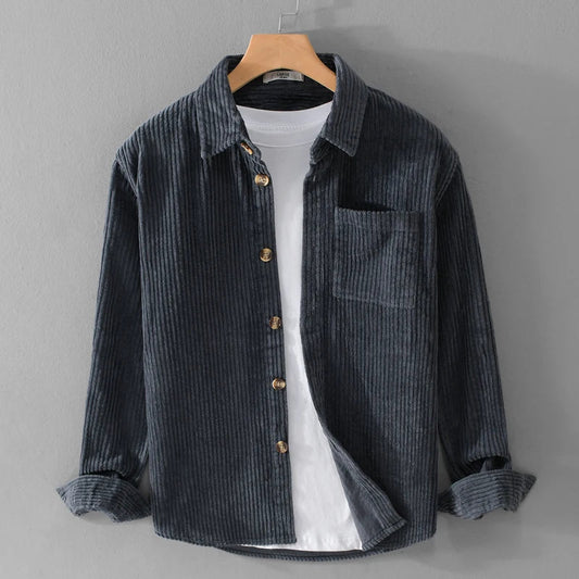 Luxe heren corduroy overhemd Norvik met zachte ribstof