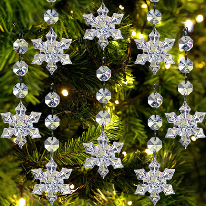 Winterkristal – Set Heldere Sneeuwvlok Kersthangers voor Kerstboom