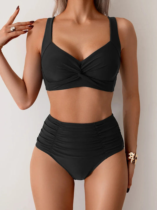 SereenDune Bandeau Bikini met Gerimpelde Stof en Comfortabele Pasvorm