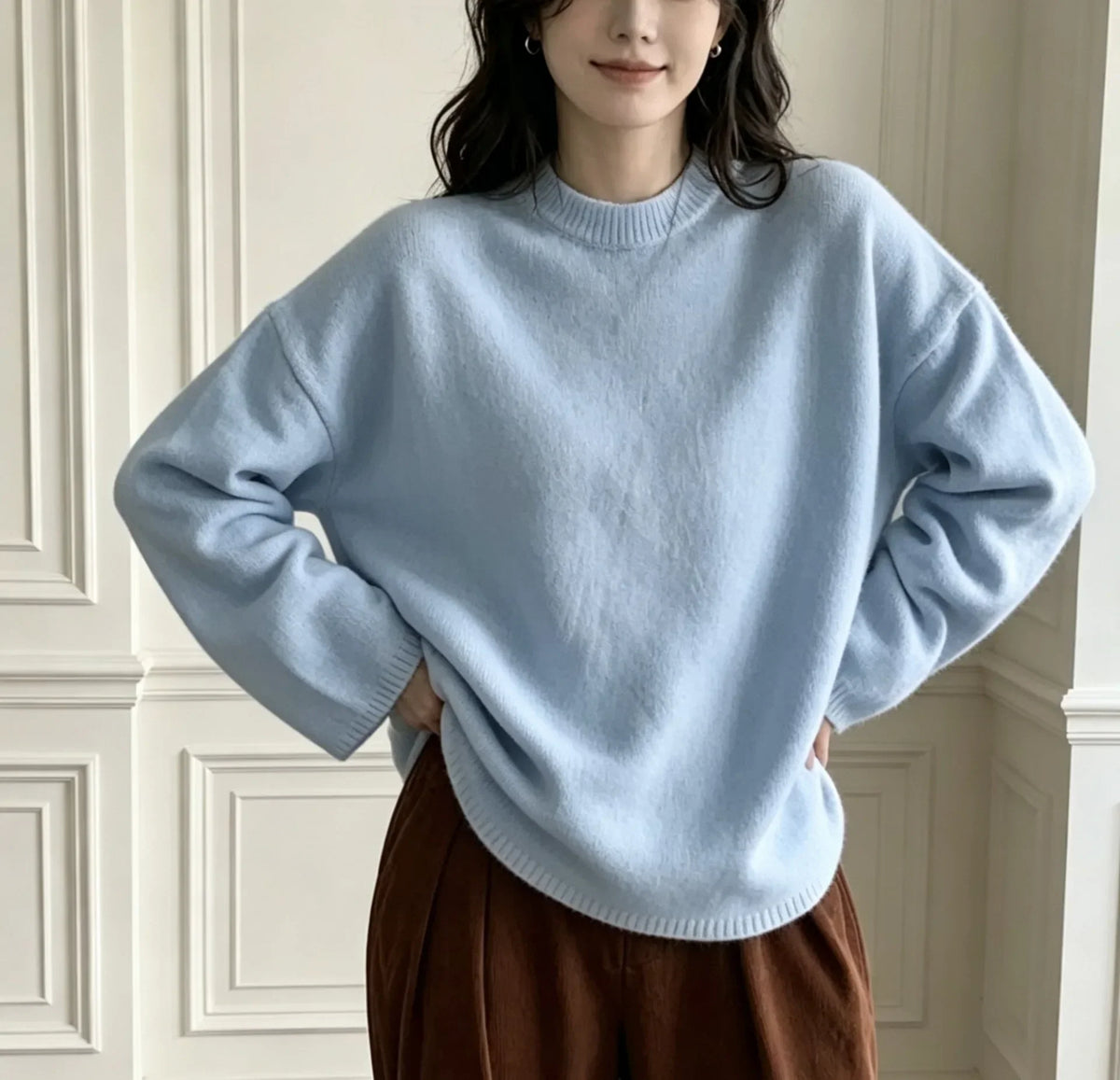 Oversized Dames Sweater Livia – Comfortabele Trui met Ronde Hals