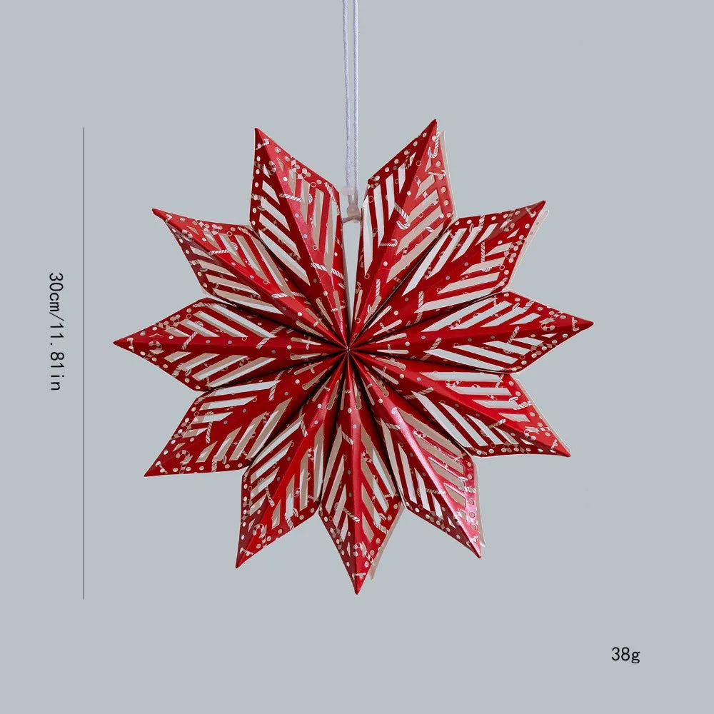 Winterster 3D Sneeuwvlok Lampenkap voor Kerstdecoratie 30 cm