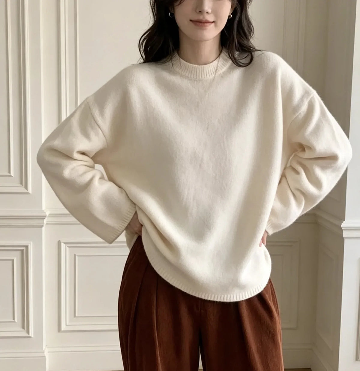 Oversized Dames Sweater Livia – Comfortabele Trui met Ronde Hals