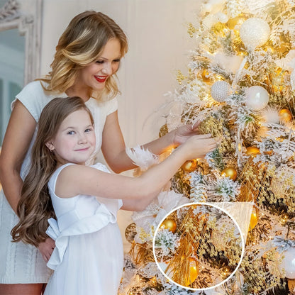 Goudbesia – Set van 6 Gouden Kerstbessen met Pailletten