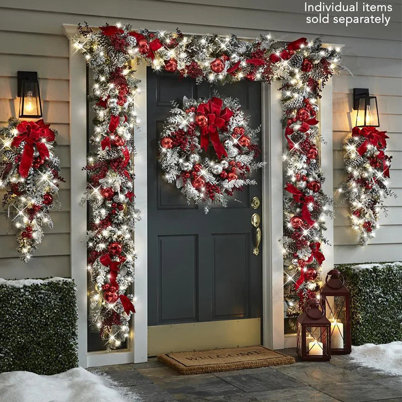 Winterweelde Kerstkrans en Slinger – Gevlokte PVC Kerstdecoratie