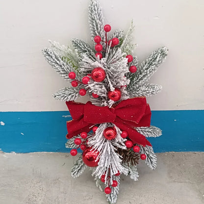 Roodgoudgloed – Kerstkrans 45 cm met Bessen, Dennenappels en LED-optie