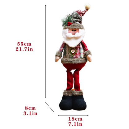 Kerstfiguren Set – 3 Decoratieve Kerstpoppen met Kerstman en Rendier