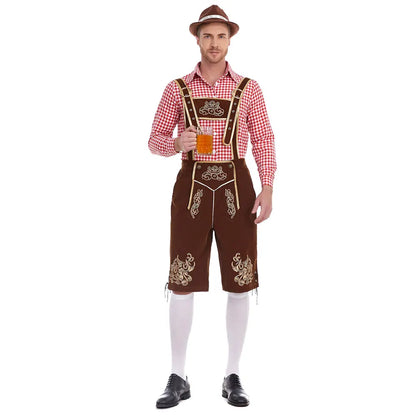 AlpenFeest Heren Oktoberfest Kostuumset met Shirt en Hoed