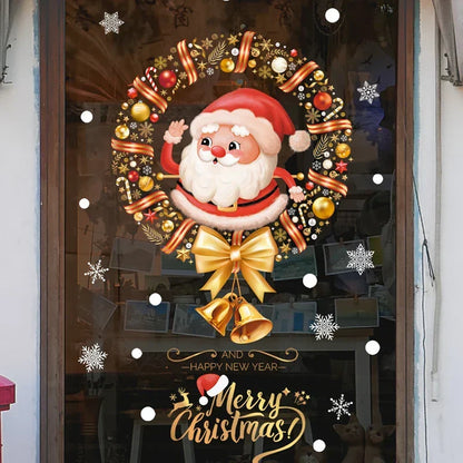 Raamdecoratie - Feestelijke decoratie met kerstman en dieren voor een gezellige kerst
