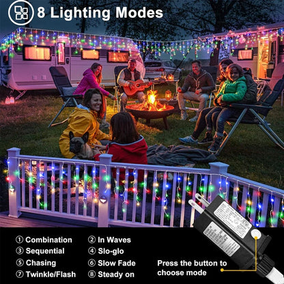 IJslicht Aurora – LED IJspegel Kerstverlichting 20 m met 480 LED's