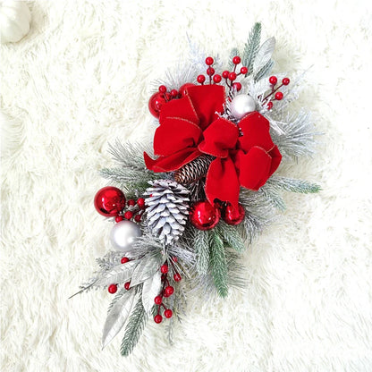 Roodgoudgloed – Kerstkrans 45 cm met Bessen, Dennenappels en LED-optie