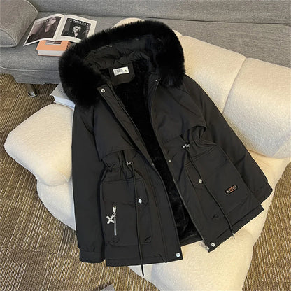Noor Dames Winterjas met Capuchon en Verstelbare Taille