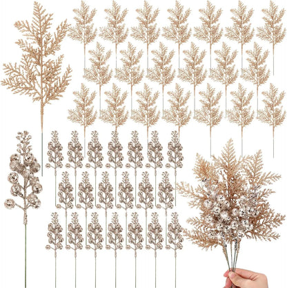 Roodelle – Glitter Kerstbessen en Dennentakken voor Kerstdecoratie