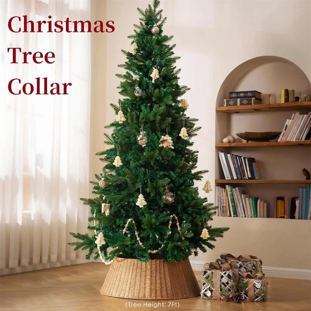 Rotanboom Noëlle – Handgeweven Kerstboomkraag van Rotan van 64 cm