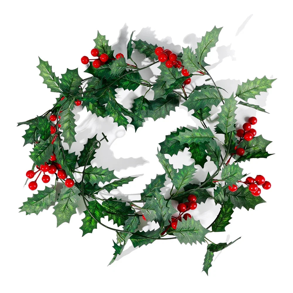 Kerstslinger – 2 Meter Feestelijke Decoratie met Bessen en Bladeren