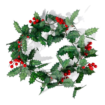 Kerstslinger – 2 Meter Feestelijke Decoratie met Bessen en Bladeren