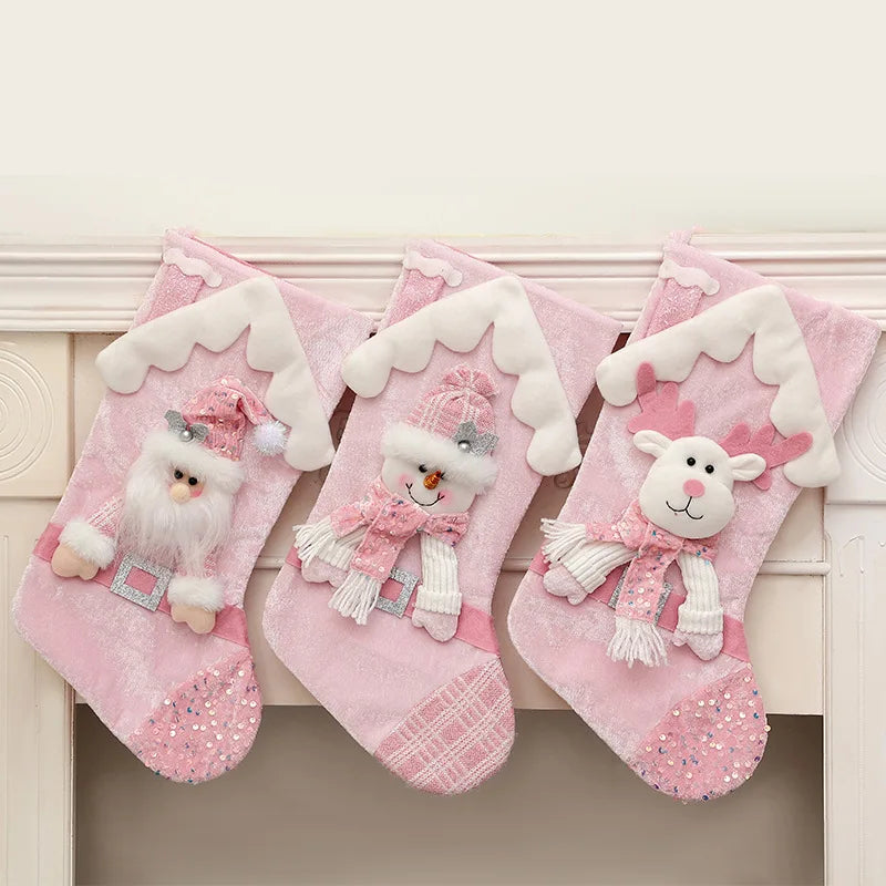Sneeuwglans Noël – Decoratieve Kerstkous met Pailletten en Kerstfiguur