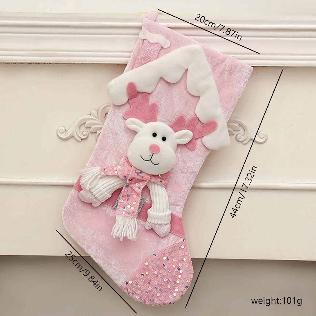 Sneeuwglans Noël – Decoratieve Kerstkous met Pailletten en Kerstfiguur