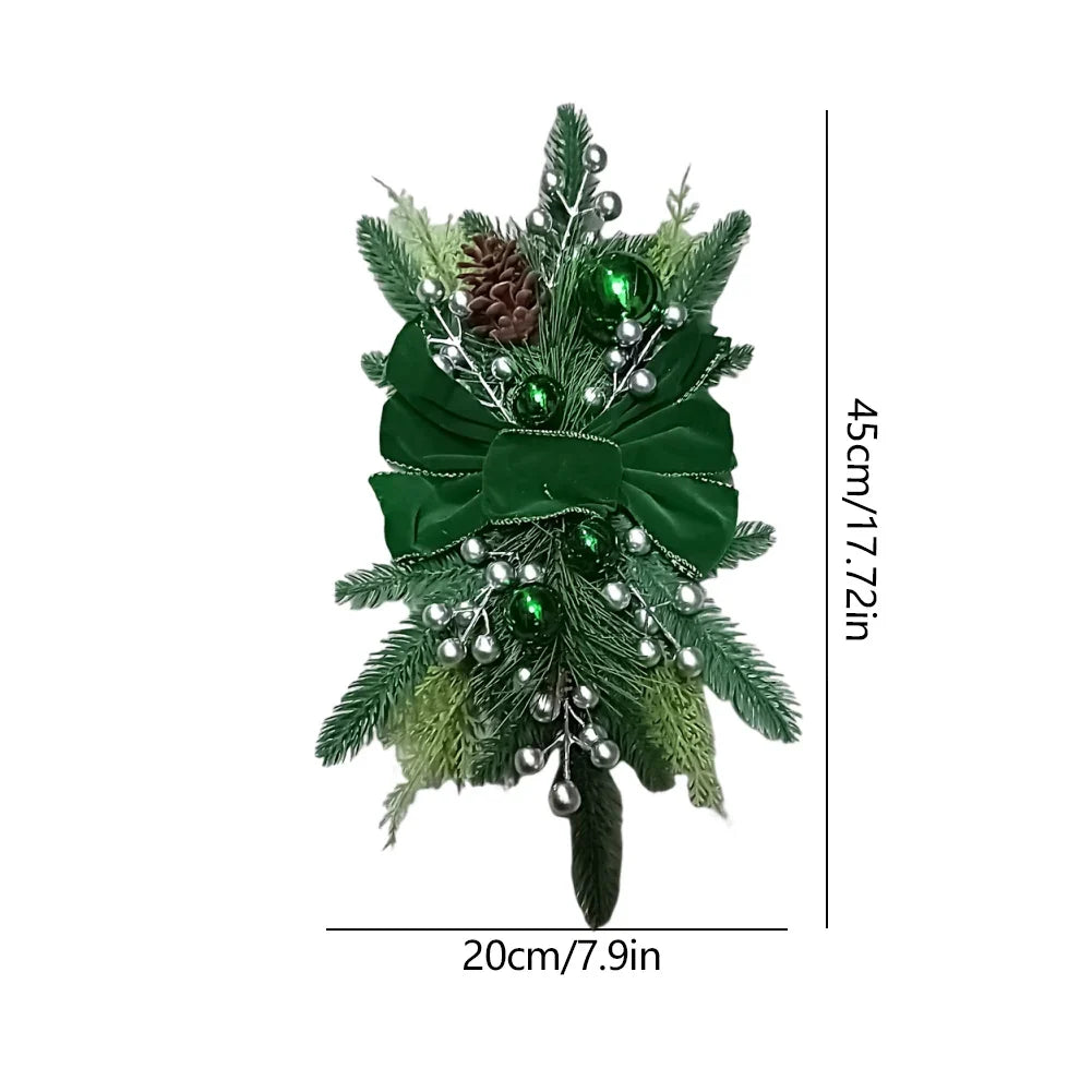 Roodgoudgloed – Kerstkrans 45 cm met Bessen, Dennenappels en LED-optie