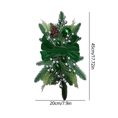 Roodgoudgloed – Kerstkrans 45 cm met Bessen, Dennenappels en LED-optie