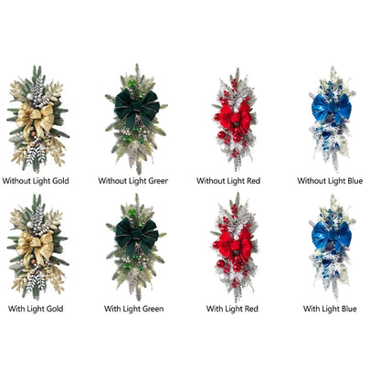 Roodgoudgloed – Kerstkrans 45 cm met Bessen, Dennenappels en LED-optie