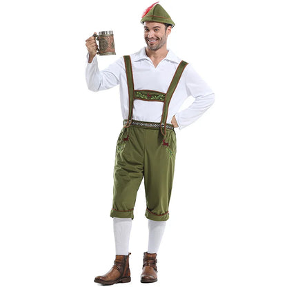 Heren Oktoberfest Kostuum Compleet met Salopette, Shirt en Hoed