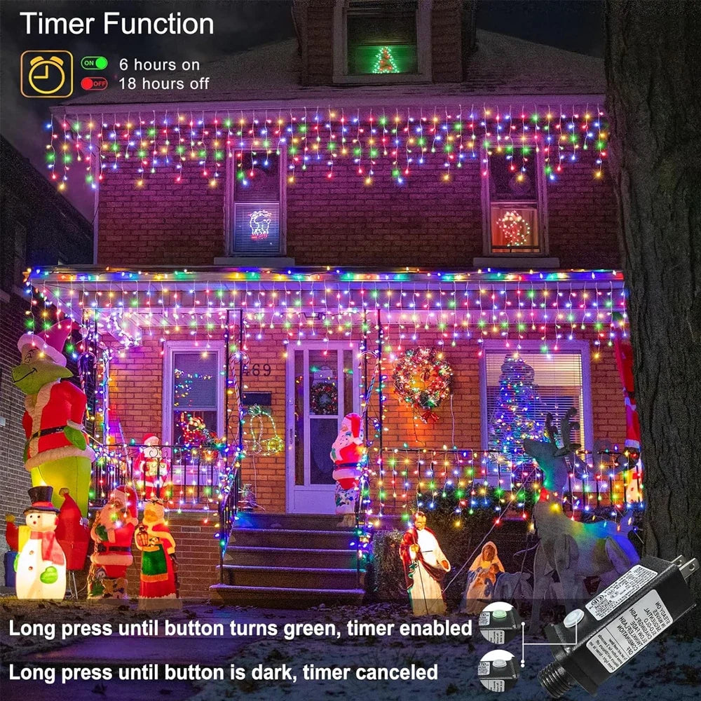 IJslicht Aurora – LED IJspegel Kerstverlichting 20 m met 480 LED's