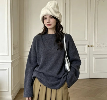 Oversized Dames Sweater Livia – Comfortabele Trui met Ronde Hals