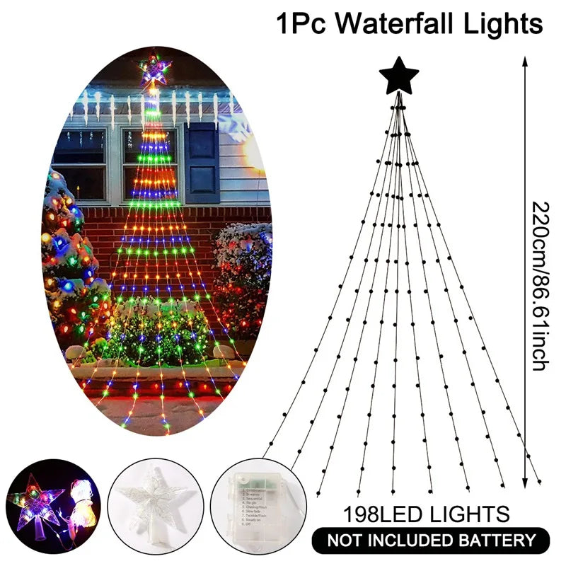 Sterrenval LED Kerstverlichting – 198 LED's, 2,2 Meter