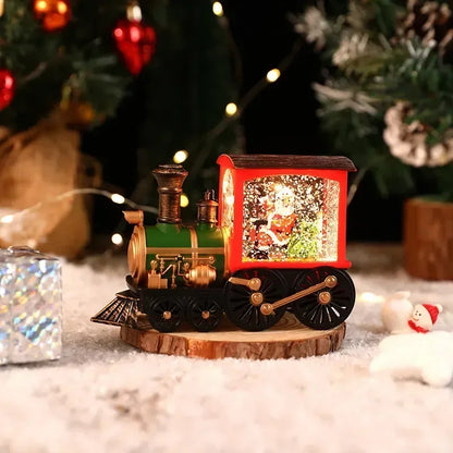 Kersttreinbol – Kerstdecoratie met LED-verlichting en Kerstman
