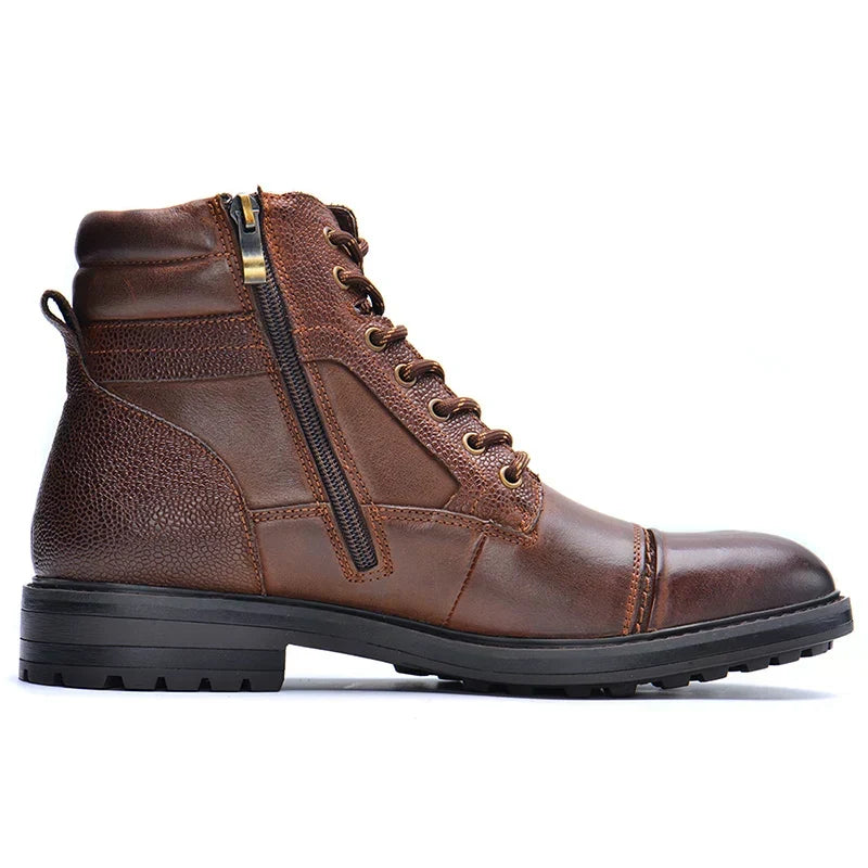 Daan | Robuuste Herenboots met Rits, Veters en Antislipzool