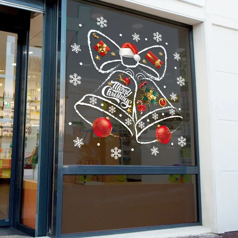 Kerstraamstickers Klokkenfeest met decoratief belontwerp