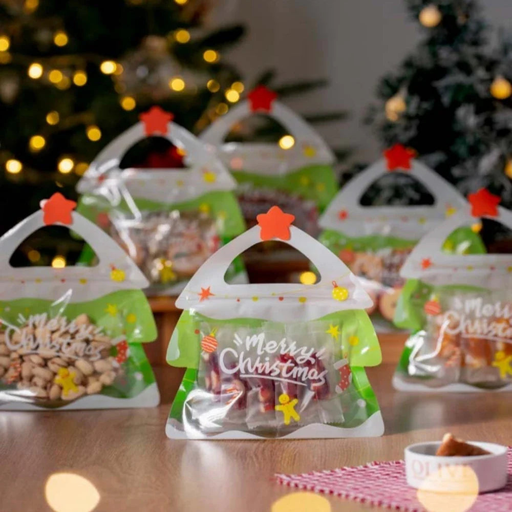 Kerstboomzakjes – Kleurrijke Kerst Cadeauzakjes voor Snoep en Kleine Geschenken, 18 x 21 cm