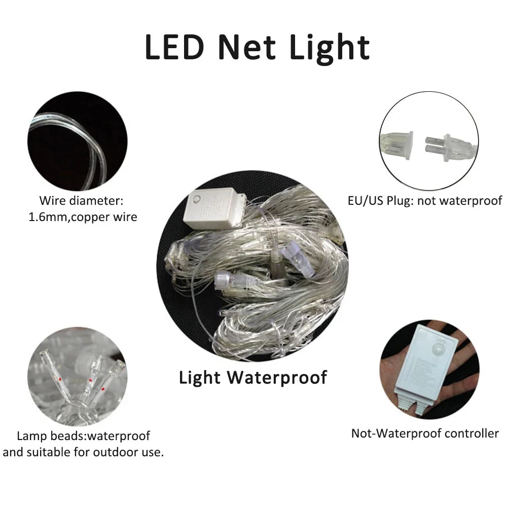 Lichttapijt – LED Netverlichting voor Binnen en Buiten met 8 Lichtstanden