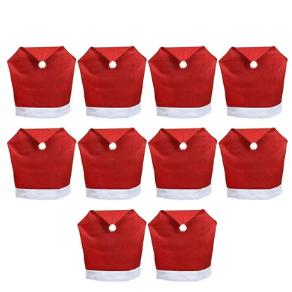 Kerstman Stoelhoes Rood-Wit, Kerstdecoratie voor Eetkamerstoelen
