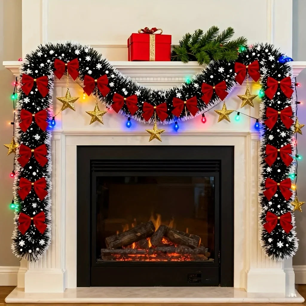 Kerstslinger – Decoratieve Slinger met Strik voor Boom en Feestdecoratie
