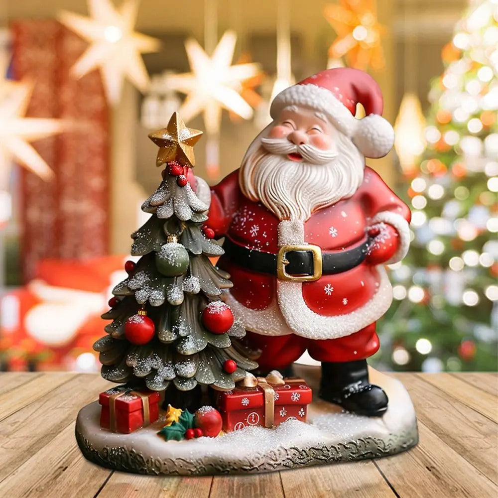Noëlvaro – Kerstman Beeldje van Hars voor Kerstdecoratie 10 cm