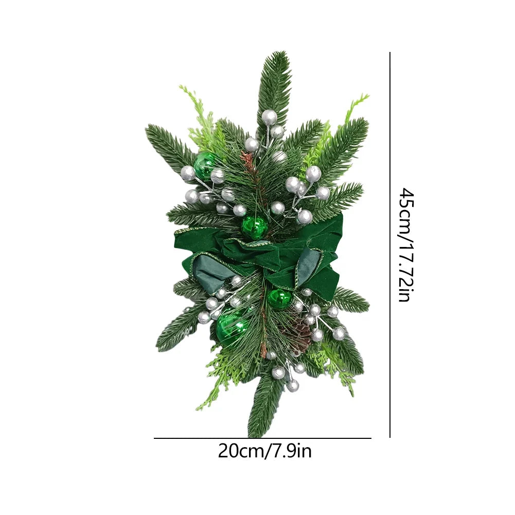 Roodgoudgloed – Kerstkrans 45 cm met Bessen, Dennenappels en LED-optie