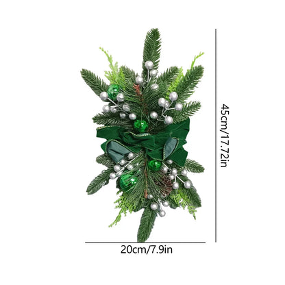 Roodgoudgloed – Kerstkrans 45 cm met Bessen, Dennenappels en LED-optie