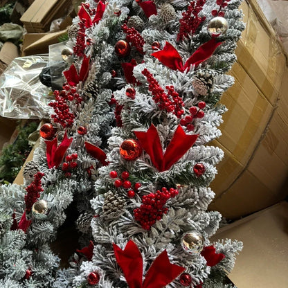Winterweelde Kerstkrans en Slinger – Gevlokte PVC Kerstdecoratie