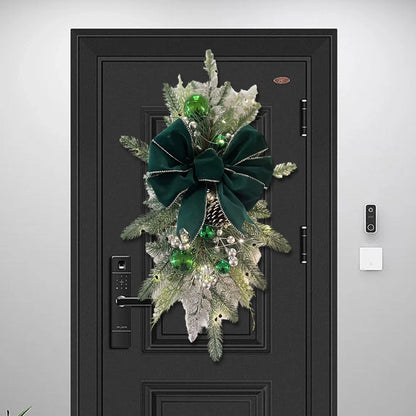 Roodgoudgloed – Kerstkrans 45 cm met Bessen, Dennenappels en LED-optie