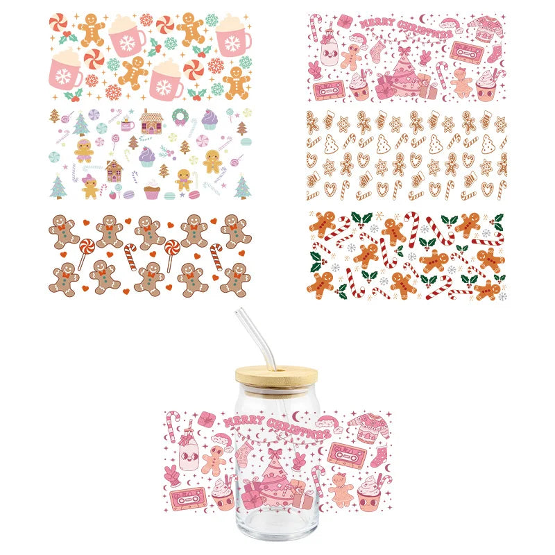 Kerststickers voor Glazen en Mokken met Peperkoekmannetje