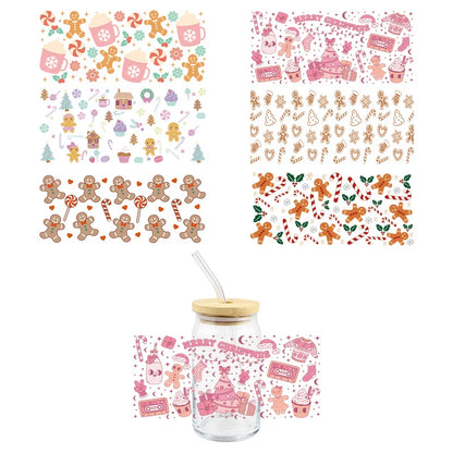 Kerststickers voor Glazen en Mokken met Peperkoekmannetje